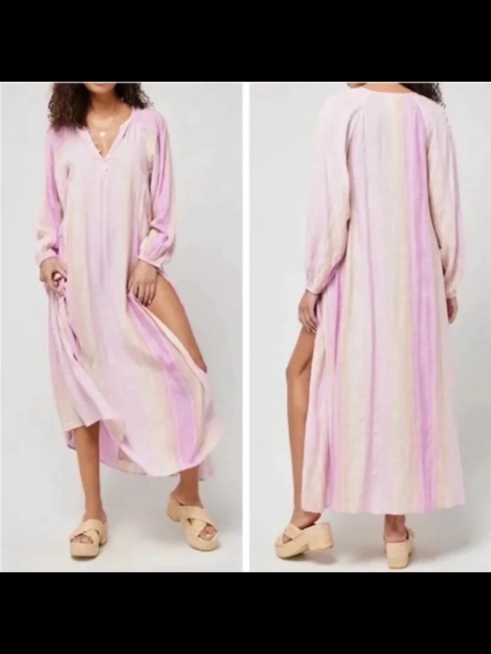 L*Space Cassia Maxi Dress Boho Lightweight Cover Up Beach Dress Size XS/S